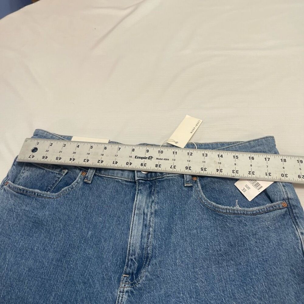 NWT Warp + Weft Clare Puebla Tapered Denim Jeans Size 35 X 32 New - Picture 2 of 10